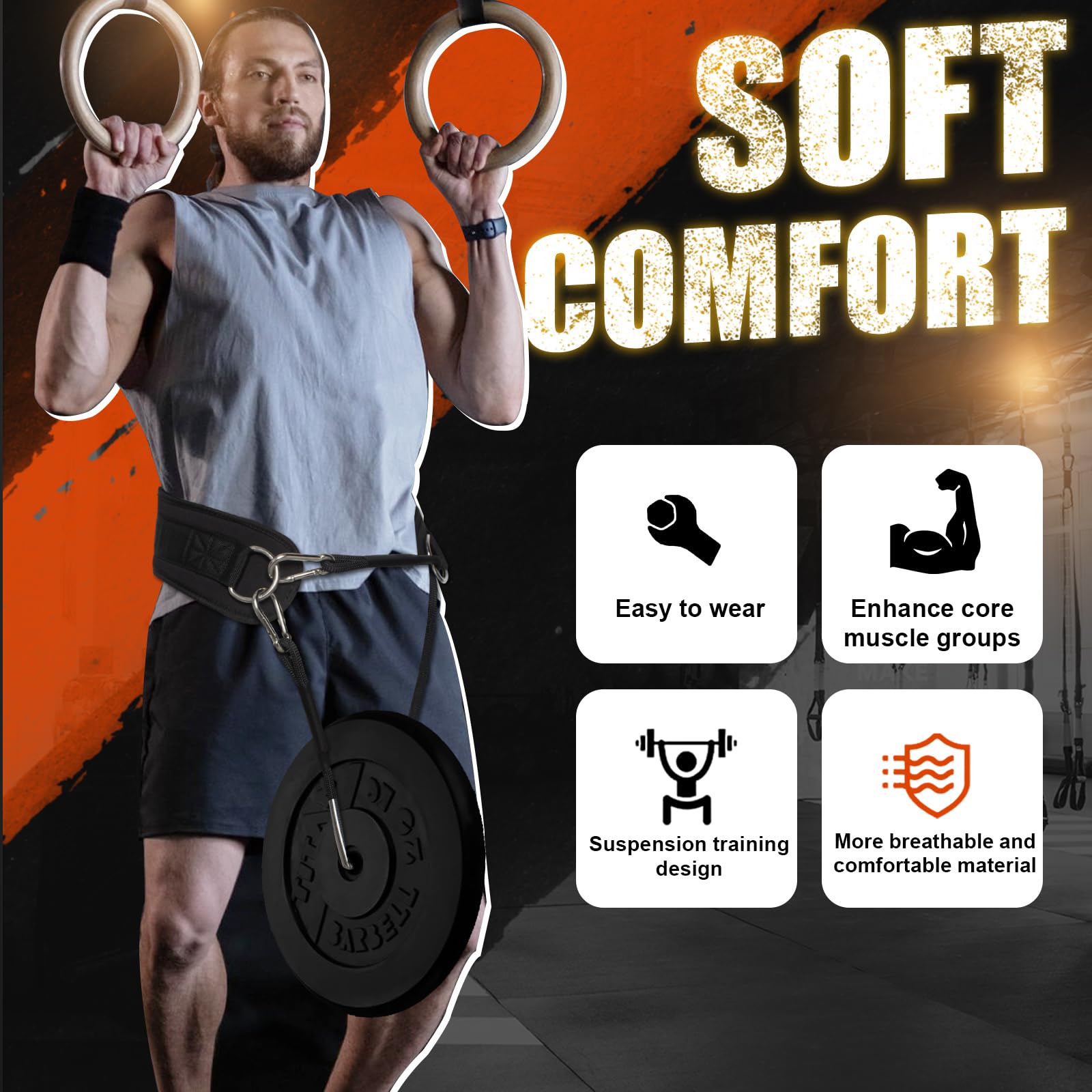 Amazon | Pixel Panda ディップベルト、人間工学パッド&高耐久ロープ